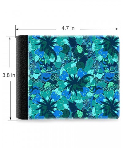 Unique Desige Pattern - Psychedelic abstract floral pattern, Slim Front Pocket Wallet Billfold RFID Blocking $8.96 Wallets