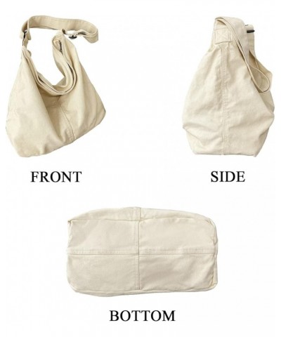 Washed Canvas Bag Solid Color Crossbody Bag for Women Tote Purse Shoulder Handbag with Adjustable Strap Beige $15.32 Shoulder...