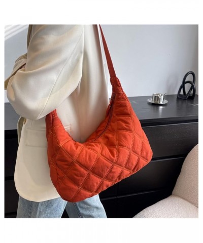 Women Bag Nylon Quilted Padded Short Handle Totes Luxury Big Handbags Lady Soft Shoulder Satchels Side Bags (Color : Grey) Or...