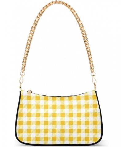 Shoulder Bag Gingham Cute Yellow Plaid Women Clutch Handbag Shoulder Purch Boho Bag Date Chain Bag Tote Bag Spring Holiday Bi...