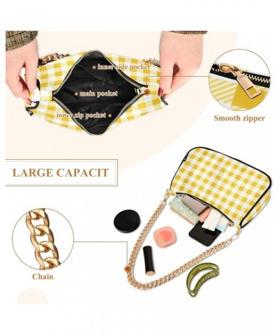 Shoulder Bag Gingham Cute Yellow Plaid Women Clutch Handbag Shoulder Purch Boho Bag Date Chain Bag Tote Bag Spring Holiday Bi...