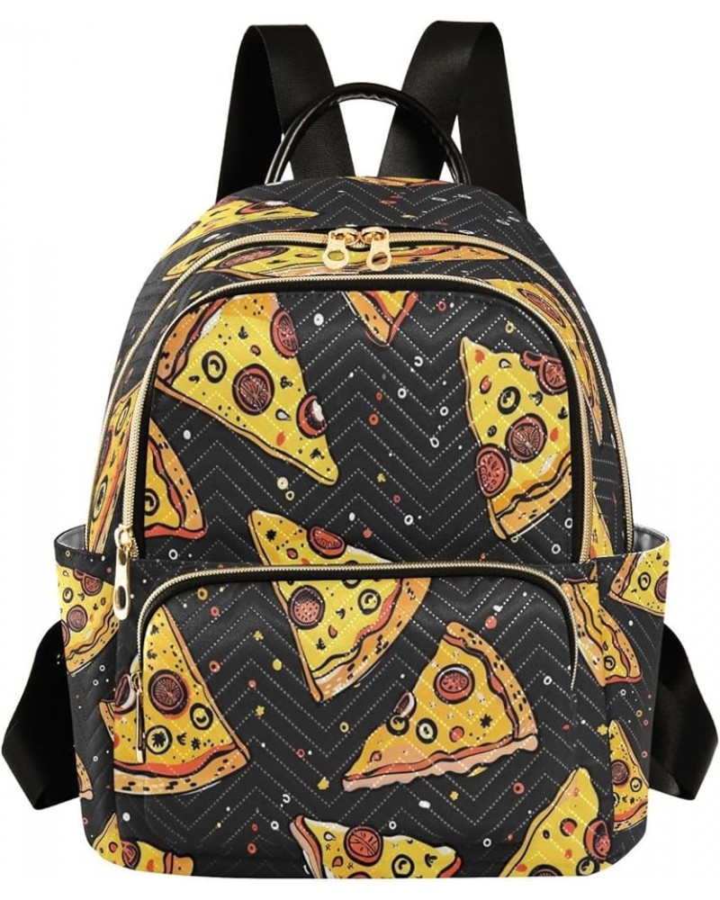 Cartoon Pizza Polka Dots Women Backpack Purse Ladies Fashion Shoulder Bag Daypack Travel Bag 10L Small $19.24 Backpacks