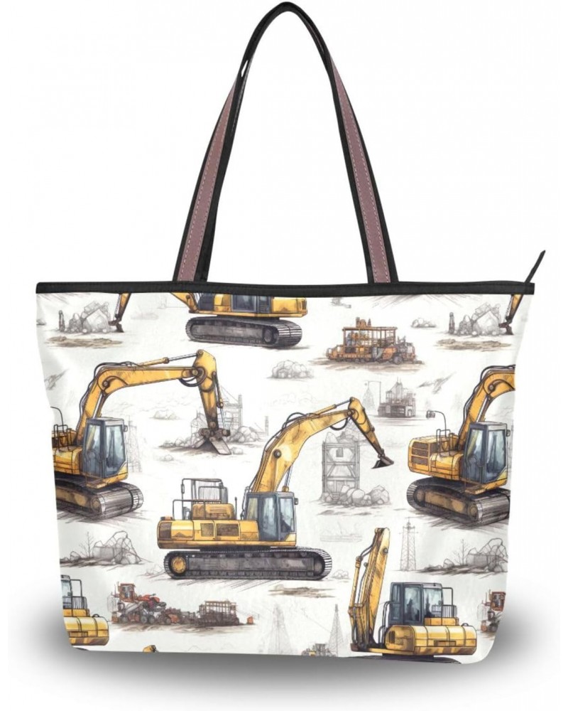 Women Tote Bags Yellow Excavator Top Handle Satchel Handbags Shoulder Bag for Shopping 20850236 $9.45 Totes