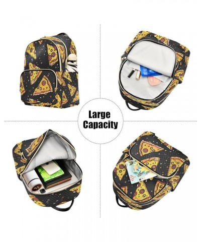 Cartoon Pizza Polka Dots Women Backpack Purse Ladies Fashion Shoulder Bag Daypack Travel Bag 10L Small $19.24 Backpacks