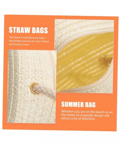 Solid Color Straw Bag Vacation Bag Straw Crossbody Bags for Women Boho Basket Women Bags and Purses Basket Woven Womens Cross...