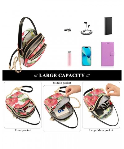 Small Crossbody Bags for Women Trendy Red Camellia Flower Travel Sling Bag Women's Crossbody Handbags Satchel Bags $11.96 Sat...