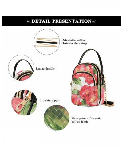 Small Crossbody Bags for Women Trendy Red Camellia Flower Travel Sling Bag Women's Crossbody Handbags Satchel Bags $11.96 Sat...