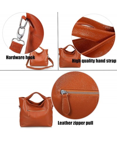 Top-Handle Bags Gifts Women's Shoulder Handbags Medium Bucket Bag for Women Crossbody Bags Brown $21.82 Shoulder Bags