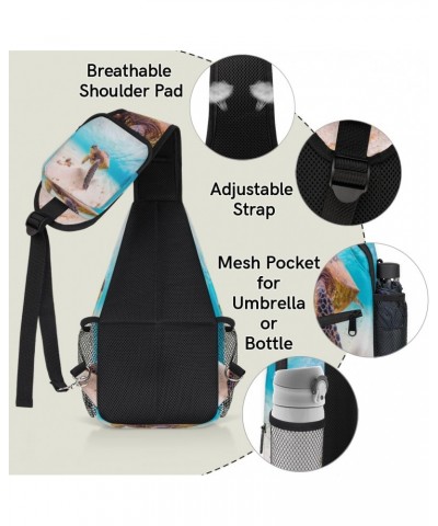 Turtle Beach Sling Bag for Women Crossbody Backpack Purse Shoulder Casual Daypack Cross Body Bags for Travel Cycling Hiking $...