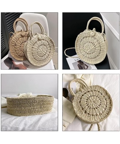 Women's Straw Shoulder Bag Woven Crossbody Bag Top Handle Satchel Handbag Casual Beach Tote Purse Summer Rattan Bag Khaki $15...