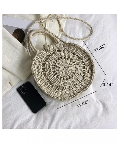 Women's Straw Shoulder Bag Woven Crossbody Bag Top Handle Satchel Handbag Casual Beach Tote Purse Summer Rattan Bag Khaki $15...