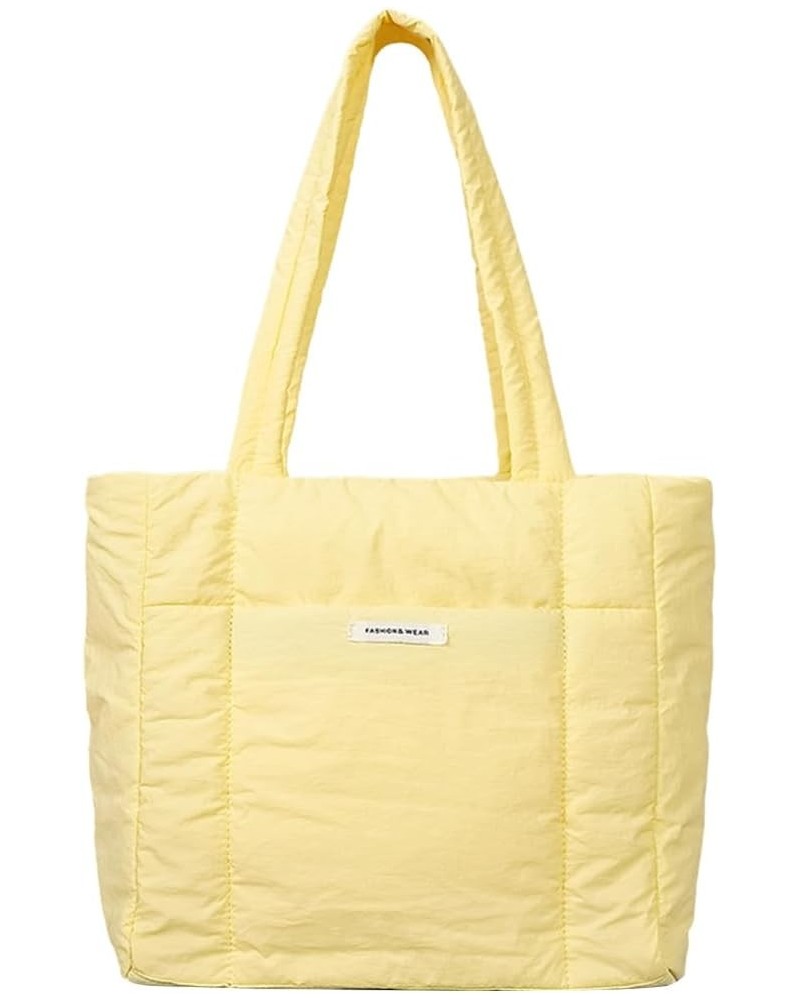 Women Zipper Tote Handbag Casual Lightweight Handbag Large Capacity Versatile Soft Female Shopping Bag Yellow $9.86 Satchels