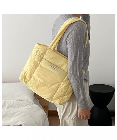 Women Zipper Tote Handbag Casual Lightweight Handbag Large Capacity Versatile Soft Female Shopping Bag Yellow $9.86 Satchels