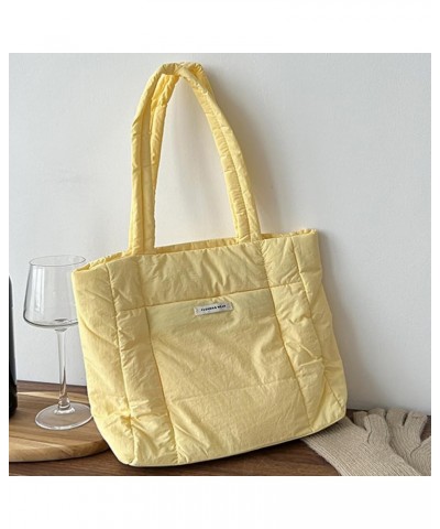 Women Zipper Tote Handbag Casual Lightweight Handbag Large Capacity Versatile Soft Female Shopping Bag Yellow $9.86 Satchels