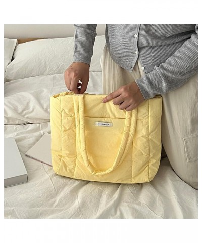 Women Zipper Tote Handbag Casual Lightweight Handbag Large Capacity Versatile Soft Female Shopping Bag Yellow $9.86 Satchels