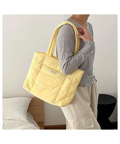 Women Zipper Tote Handbag Casual Lightweight Handbag Large Capacity Versatile Soft Female Shopping Bag Yellow $9.86 Satchels