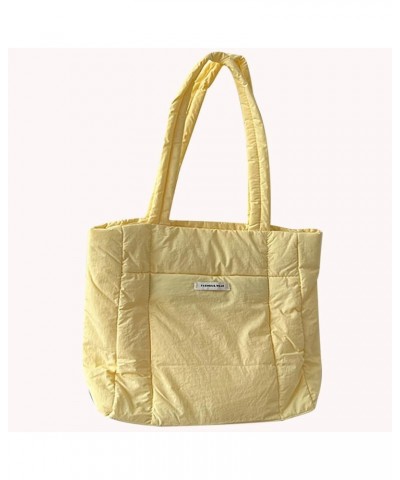 Women Zipper Tote Handbag Casual Lightweight Handbag Large Capacity Versatile Soft Female Shopping Bag Yellow $9.86 Satchels