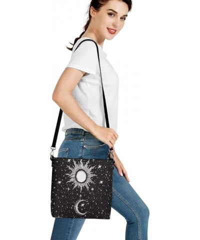 Women Cuties French Bulldog Leather Handbag Reusable Tote Bag Moon Stars $24.96 Shoulder Bags