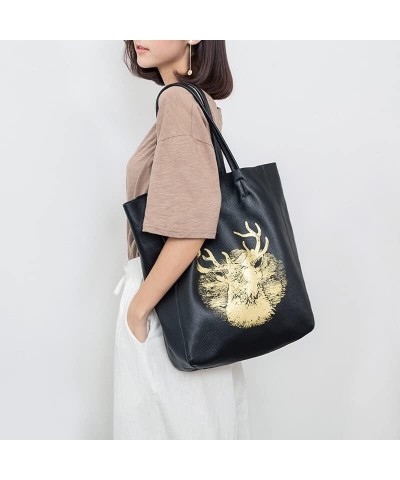 Leather Bucket Tote Bag For Women Medium Hobo Shoulder Purse And Handbags (4-Off White) $44.54 Hobo Bags