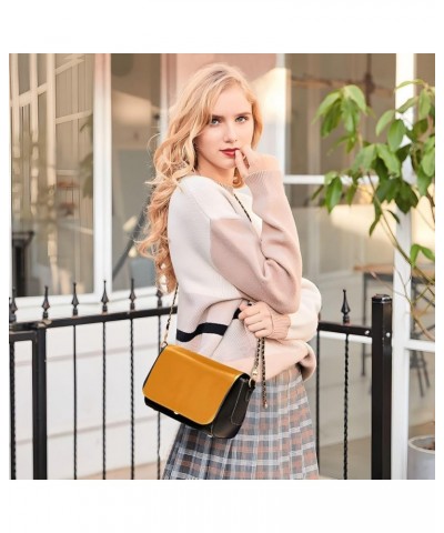 Wheat Women Crossbody Bags Shoulder Purse with Chain Strap Leather Shoulder Handbags Tangerine $20.51 Shoulder Bags