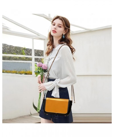 Wheat Women Crossbody Bags Shoulder Purse with Chain Strap Leather Shoulder Handbags Tangerine $20.51 Shoulder Bags