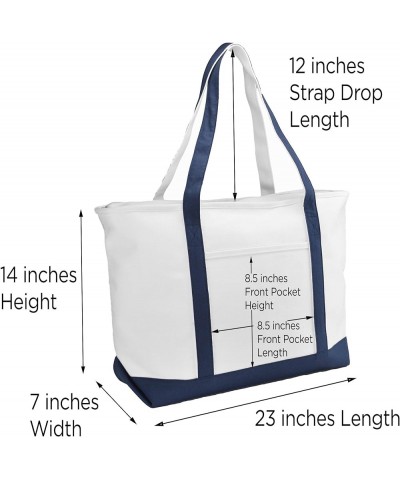 Quality Canvas Tote Bags Large Beach Bags Navy Blue Monogrammed A - Z T $15.89 Totes