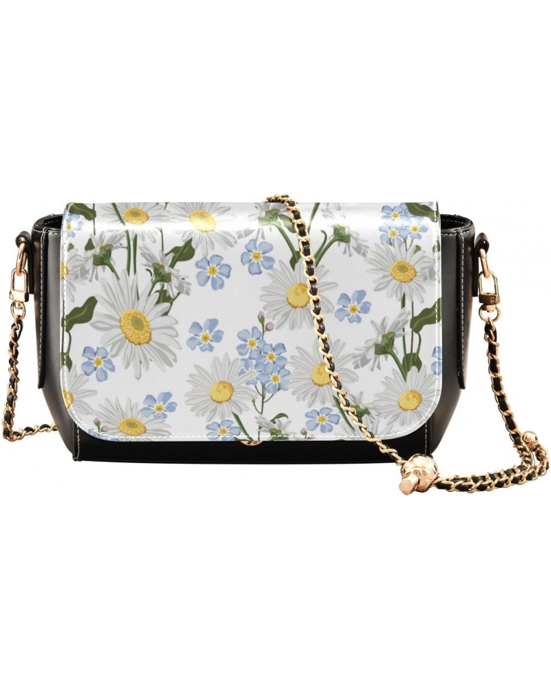 Chamomiles Flower Side Purse Crossbody for Women Beauty Side Bags with Credit Card Slots Mini Purse $22.79 Crossbody Bags