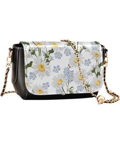 Chamomiles Flower Side Purse Crossbody for Women Beauty Side Bags with Credit Card Slots Mini Purse $22.79 Crossbody Bags