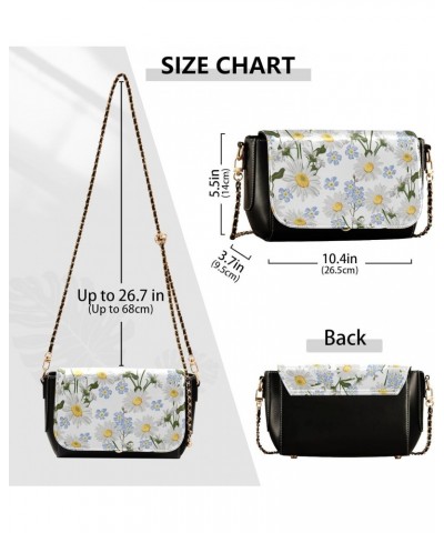 Chamomiles Flower Side Purse Crossbody for Women Beauty Side Bags with Credit Card Slots Mini Purse $22.79 Crossbody Bags