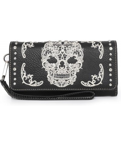 Wallet Western Crossbody Bag Shoulder Bag for Women Sugar Skull White $15.68 Wallets