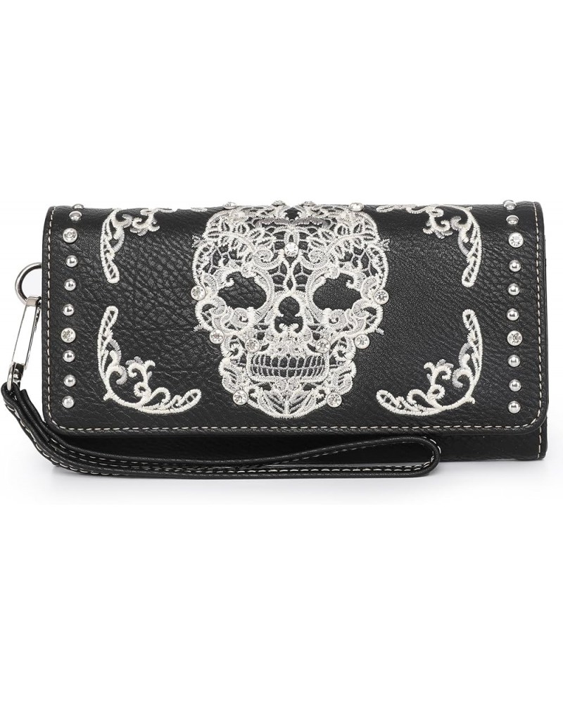 Wallet Western Crossbody Bag Shoulder Bag for Women Sugar Skull White $15.68 Wallets