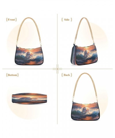 Shoulder Bags for Women Running Tiger Hobo Tote Handbag Small Clutch Purse with Zipper Closure $14.26 Shoulder Bags