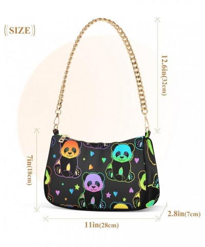 Pandas Shoulder Bag for Women Crescent Bag Clutch Purses with Zipper Closure for Travel Gift Dumpling Bag $12.90 Shoulder Bags