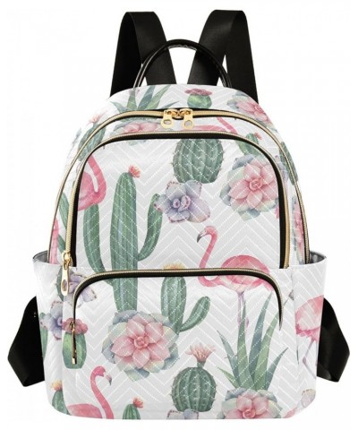 Flamingo Cactus Backpack Purse for Women Small Mini Women's Fashion Backpack for Lady Women Holiday Gifts,S Medium $16.11 Bac...