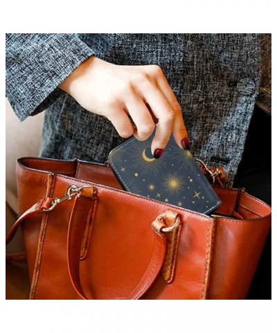 RFID Credit Card Holder Stars and Planets Leather With Zipper Card Case Wallet for Women Girls $11.01 Wallets