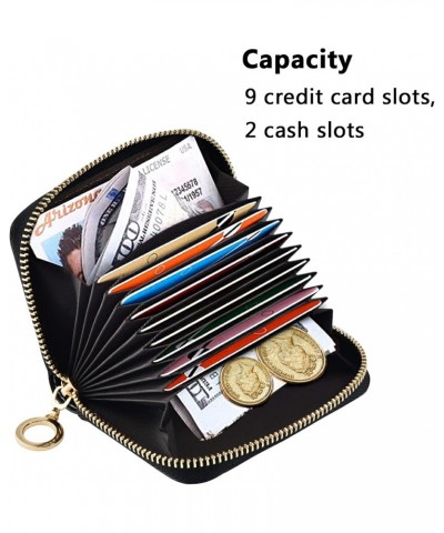 RFID Credit Card Holder Stars and Planets Leather With Zipper Card Case Wallet for Women Girls $11.01 Wallets