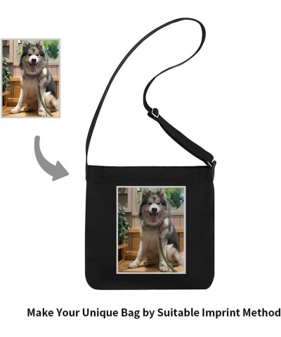 Customize Canvas Hobo Bag, Shoulder Bag with Logo, Retro Handbag Crossbody Bag Black $10.81 Totes