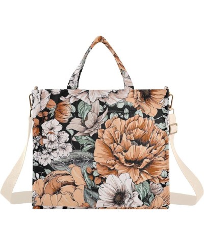 Womens Totes Bags Floral Blue Green White Large Crossbody Bag Cute Gifts for Women Crossbody Tote Bag Maximalist Vintage Flor...