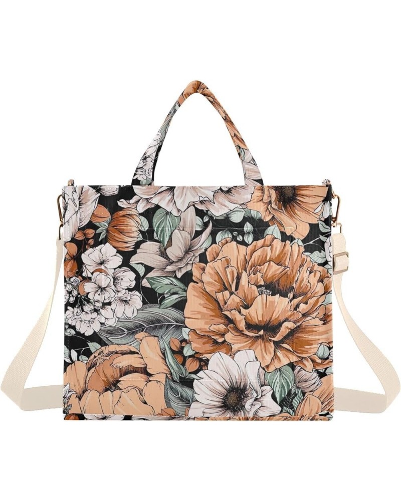 Womens Totes Bags Floral Blue Green White Large Crossbody Bag Cute Gifts for Women Crossbody Tote Bag Maximalist Vintage Flor...