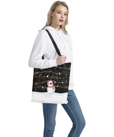 Women Tote Bag Large Shoulder Hobo Bags Casual Shopping Work Handbags Snowman Music Lollipop $9.78 Totes