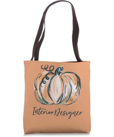 Interior Designer Watercolor Pumpkin Fall Thanksgiving 2022 Tote Bag $11.88 Totes