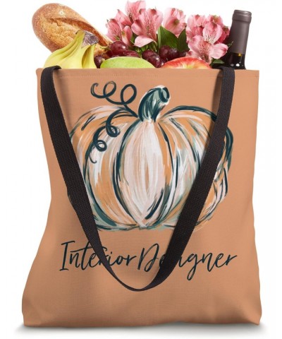 Interior Designer Watercolor Pumpkin Fall Thanksgiving 2022 Tote Bag $11.88 Totes