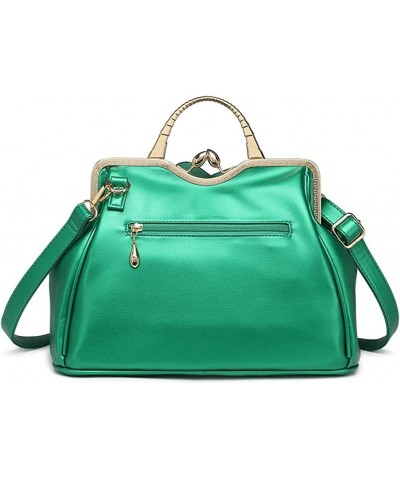 Women Top Handle Handbags 3D Floral Genuine Leather Tote Bags Green $30.78 Totes