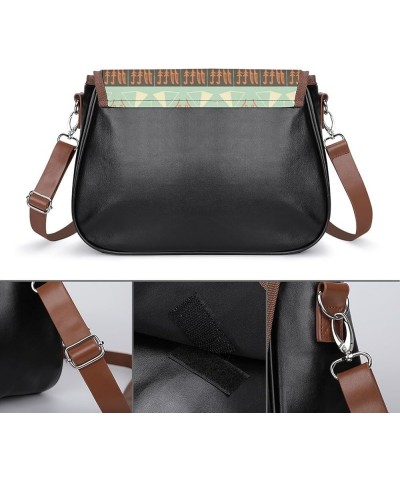 Fashion Flap Over PU Leather Small Crossbody Bag, Women Vintage Purse Bag Shoulder Bag Pattern (646) $20.49 Totes