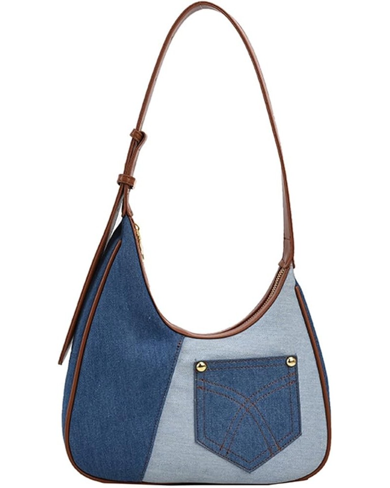 Women Large Denim Bag, Trendy Jean Purses for Women Y2K Denim Shoulder Bag Hobo Purses Handbags Light Blue $21.71 Crossbody Bags