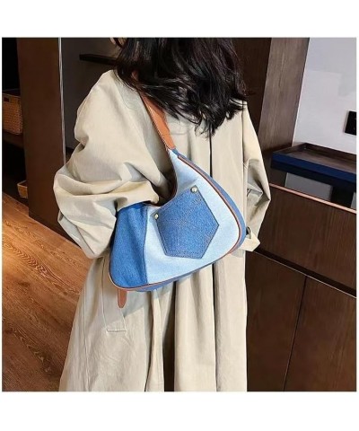 Women Large Denim Bag, Trendy Jean Purses for Women Y2K Denim Shoulder Bag Hobo Purses Handbags Light Blue $21.71 Crossbody Bags