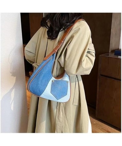 Women Large Denim Bag, Trendy Jean Purses for Women Y2K Denim Shoulder Bag Hobo Purses Handbags Light Blue $21.71 Crossbody Bags