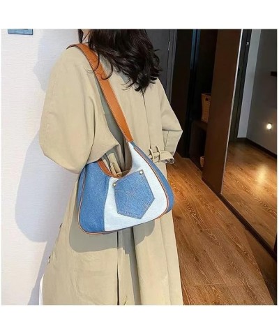 Women Large Denim Bag, Trendy Jean Purses for Women Y2K Denim Shoulder Bag Hobo Purses Handbags Light Blue $21.71 Crossbody Bags