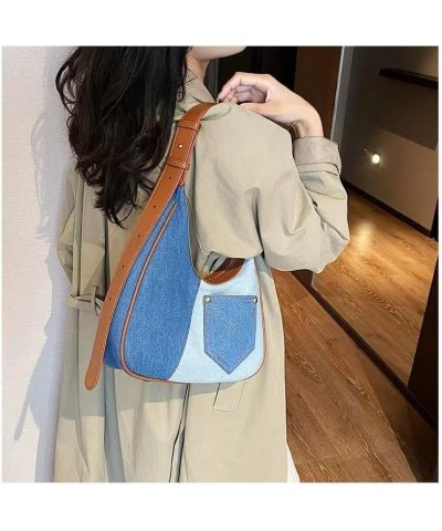 Women Large Denim Bag, Trendy Jean Purses for Women Y2K Denim Shoulder Bag Hobo Purses Handbags Light Blue $21.71 Crossbody Bags