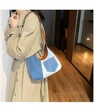 Women Large Denim Bag, Trendy Jean Purses for Women Y2K Denim Shoulder Bag Hobo Purses Handbags Light Blue $21.71 Crossbody Bags